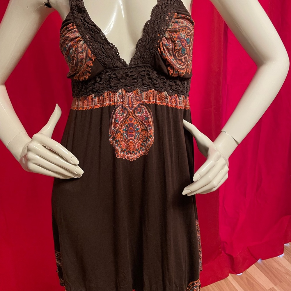 Free People Lyocell Knit Mini Festival Dress SM